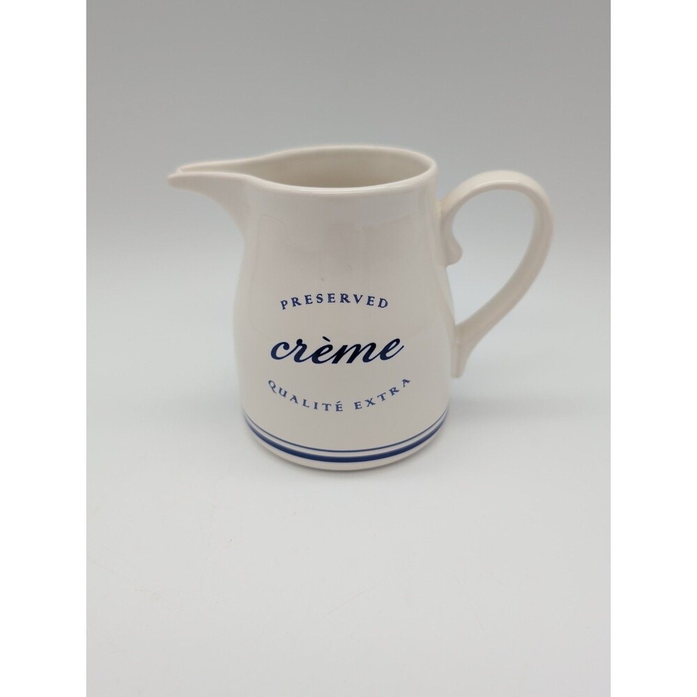Sur La Table French Bistro Creamer Pitcher Blue White
